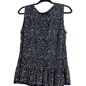 Limited Women’s Navy with White Polka Dots Sleeveless Top Sz Lg